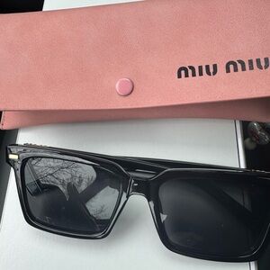 Miu Miu Black Sunglasses with Pink Case